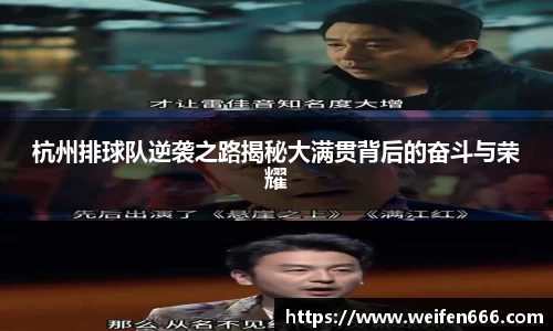 杭州排球队逆袭之路揭秘大满贯背后的奋斗与荣耀